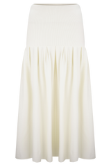 Romaine Bandage Knit Midi Skirt - Ivory