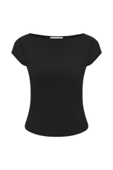 Romana Short Sleeve Mesh Top - Black