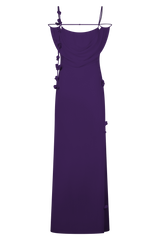 Rosalie Floral Chiffon Maxi Dress - Purple