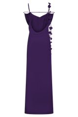 Rosalie Floral Chiffon Maxi Dress - Purple
