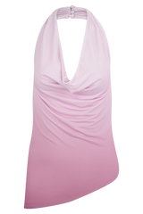 Safiya Asymmetrical Halter Top - Ombre Pink