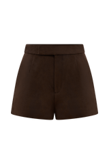 Sally Faux Suede Short - Milk Chocolate