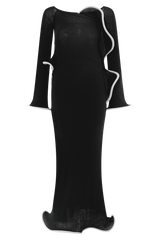 Sandrine Off Shoulder Knit Maxi Dress - Black/White