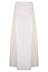 Scottie Gathered Linen Knot Maxi Skirt - Oat Marle