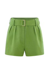 Scout Linen Belted Shorts - Green