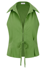 Scout Sleeveless Linen Shirt - Green
