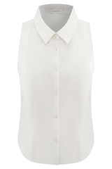 Selene Sleeveless Halter Shirt - White