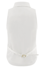 Selene Sleeveless Halter Shirt - White