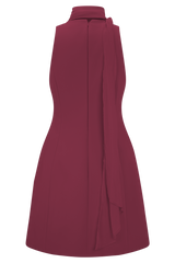 Skyler Suiting Embroidered Mini Dress - Wine