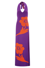 Stacy Knit Halter Maxi Dress - Purple/Red