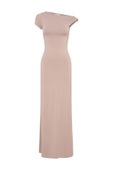 Tamsin Short Sleeve Modal Maxi Dress - Mushroom