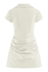 Tarryn Collared Cotton Mini Dress - White