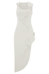 Virginia Suiting Embroidered Midi Dress - White
