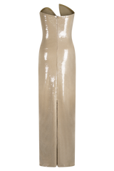 Winston Strapless Sequin Maxi Dress - Taupe