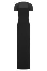 Wyatt Slinky And Mesh Maxi Dress - Black