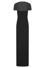 Wyatt Slinky And Mesh Maxi Dress - Black