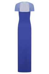 Wyatt Slinky And Mesh Maxi Dress - Cobalt Blue