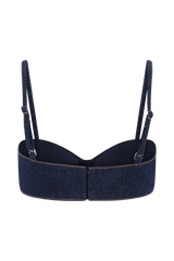 Belle Denim Cropped Bralette - Indigo Blue