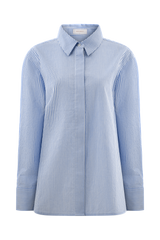 Hansen Oversized Shirt - Blue Pinstripe