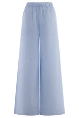 Hansen Wide Leg Pants - Blue Pinstripe