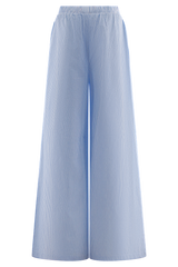 Hansen Wide Leg Pants - Blue Pinstripe