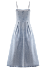 Harlyn Denim Midi Dress - Light Blue