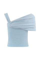 Irene Gathered Knit Top - Blue