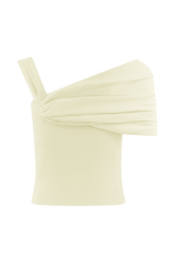 Irene Gathered Knit Top - Ivory