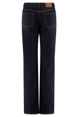 Janine High Waisted Straight Leg Jeans - Washed Indigo Blue