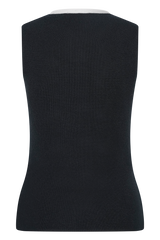 Julianne Contrast Knit Top - Black/White