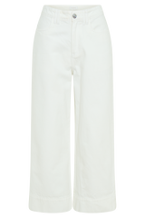 Kaitlyn Cropped Wide Leg Jeans - White