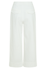 Kaitlyn Cropped Wide Leg Jeans - White