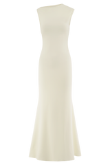 Katerina Scuba Jersey Cut Out Maxi Dress - Ivory
