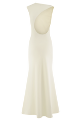 Katerina Scuba Jersey Cut Out Maxi Dress - Ivory
