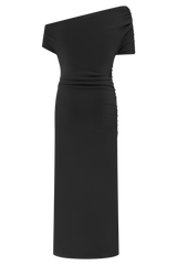 Kendra Scuba Jersey Midi Dress With Hardware - Black