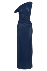 Kenny Diamante One Shoulder Maxi Dress - Navy