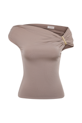 Kinsley Slinky Top With Hardware - Taupe