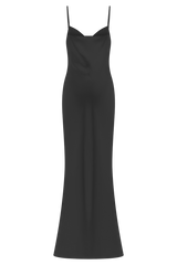 Lilly Sweetheart Satin Maxi Dress - Black