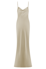 Lilly Sweetheart Satin Maxi Dress - Blush Gold