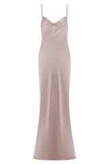 Lilly Sweetheart Satin Maxi Dress - Soft Pink