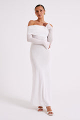 Josie Off Shoulder Mesh Maxi Dress - Ivory