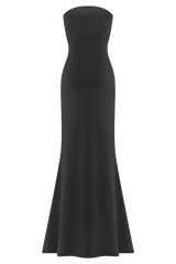 Madison Strapless Slinky Maxi Dress - Black