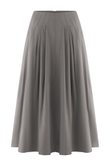 Mae A-Line Midi Skirt - Pebble Brown