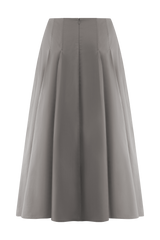 Mae A-Line Midi Skirt - Pebble Brown