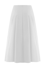 Mae A-Line Midi Skirt - White