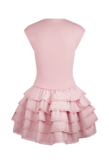 Maeve Ruffle Knit Mini Dress - Dusty Pink