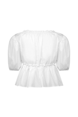 Magdalena Puff Crop Top - White