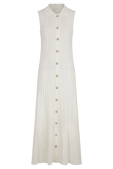 Margie Sleeveless Knit Midi Dress - White