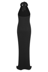 Melodie Halter Knit Maxi Dress - Black/White