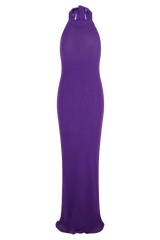 Melodie Halter Knit Maxi Dress - Purple